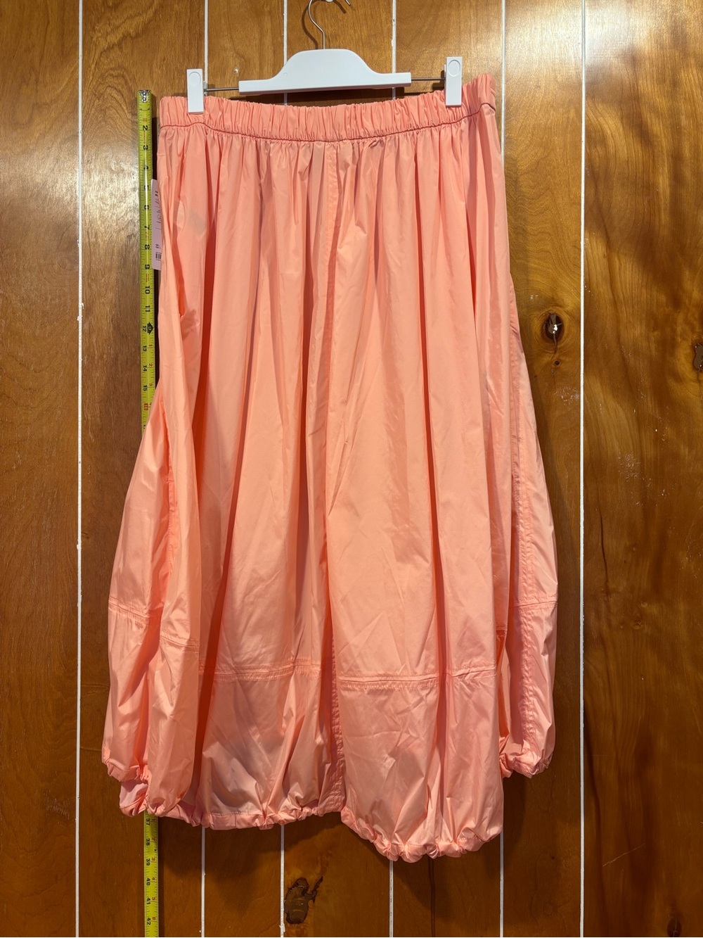 Athleta Light Coral Drawstring Bubble Hem Skirt Translucent Parachute Fabric - Picture 6 of 10